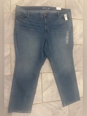 NWT Old Navy Womens Power Slim Straight Blue Jeans Size 26 Mid Rise